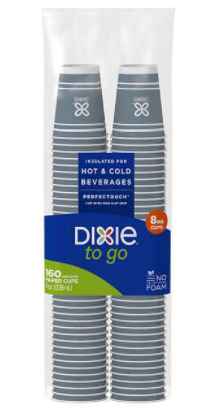 Dixie To Go 8 oz Insulated Cup, 160-count