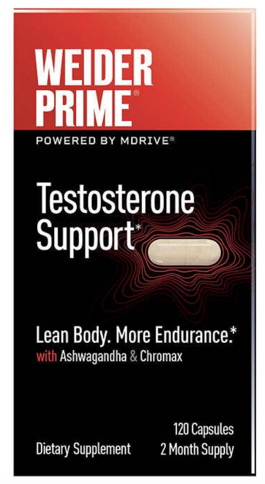 Weider Prime Testosterone Support, 120 Capsules