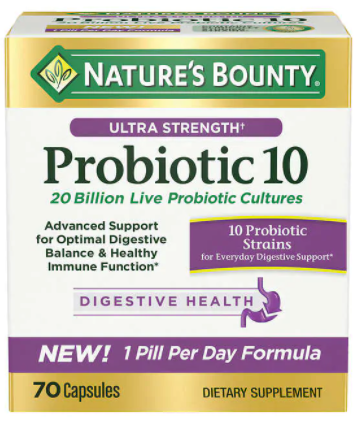 Nature's Bounty 70 Capsules, Ultra Strength Probiotic 10
