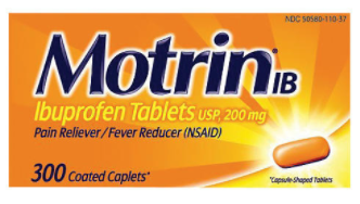 Motrin IB Ibuprofen, Aches and Pain Relief 300 ct.