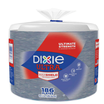 Dixie Ultra 10 1/16 in Paper Plate, 186-count