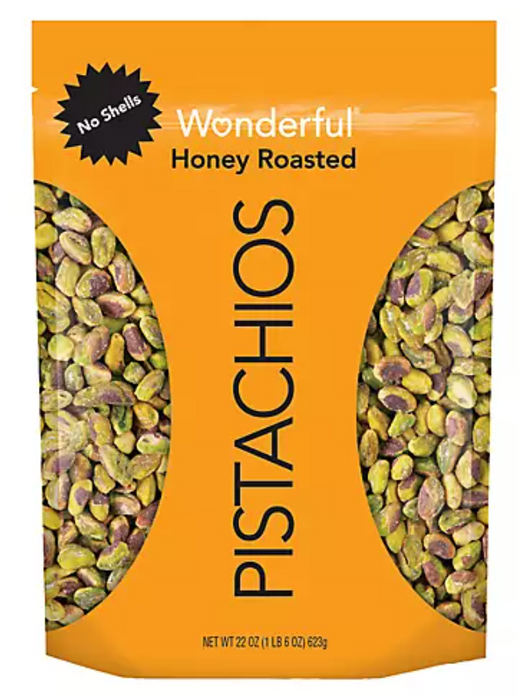 Wonderful No Shell Honey Roasted Pistachios, 22 oz.