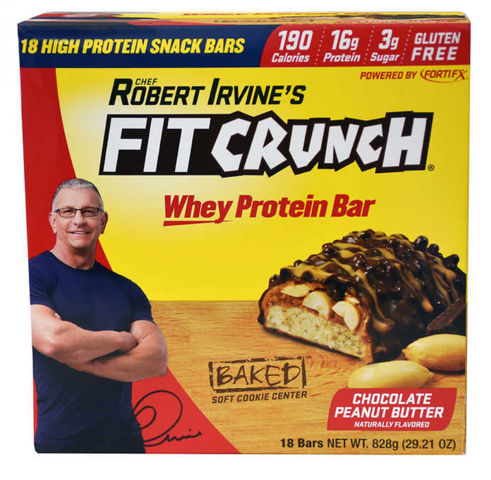 Robert Irvine’s 18ct Fit Crunch Chocolate Peanut Butter Whey Protein Bars
