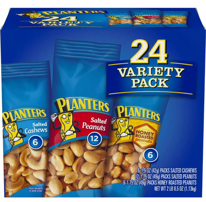 Planters Individual Variety Pack, 24 pk.