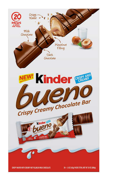 Kinder Bueno Bars, 1.5 oz, 20-count