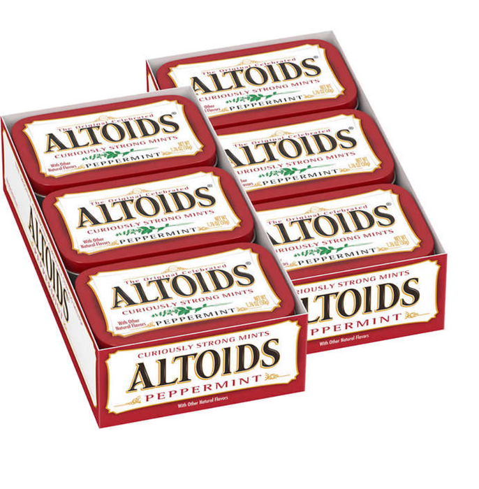 Altoids Breath Mints, Hard Peppermint Candy, 1.76 oz, 12-count