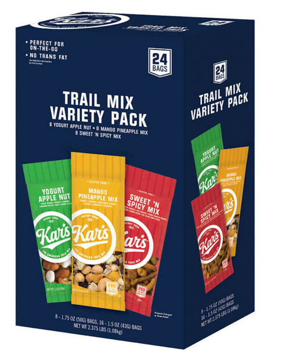 Kar's Trail Mix Variety Pack, 24-count