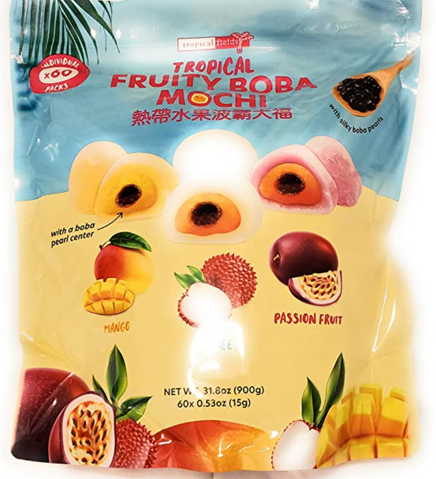 Tropical Fruity Boba Mochi- 60 Count Assorted Flavors