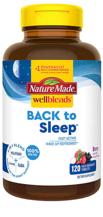 Nature Made Wellblends Back To Sleep, 120 Fast Dissolve Tablets
