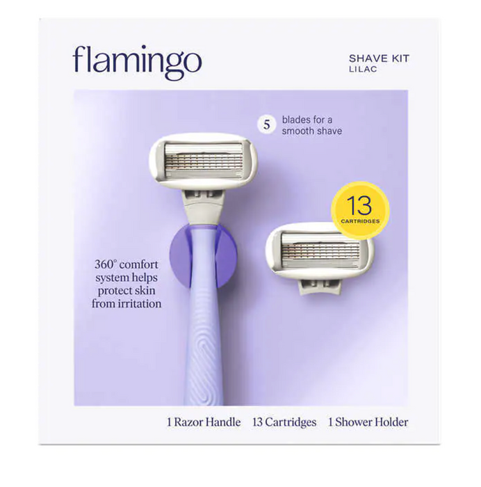 Flamingo Shave Kit, Handle + 13 Cartridges