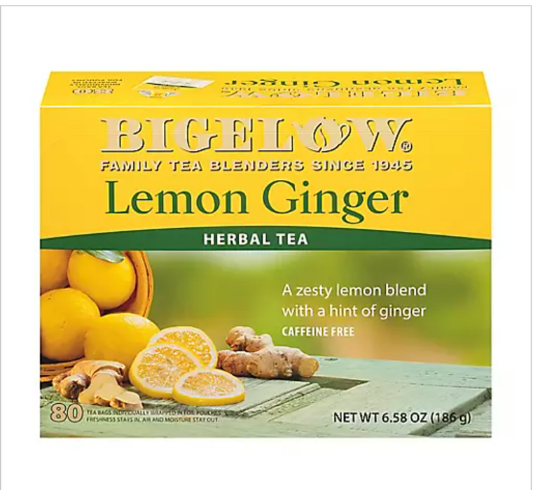 Bigelow Lemon Ginger Caffeine Free Herbal Tea, 80 ct.