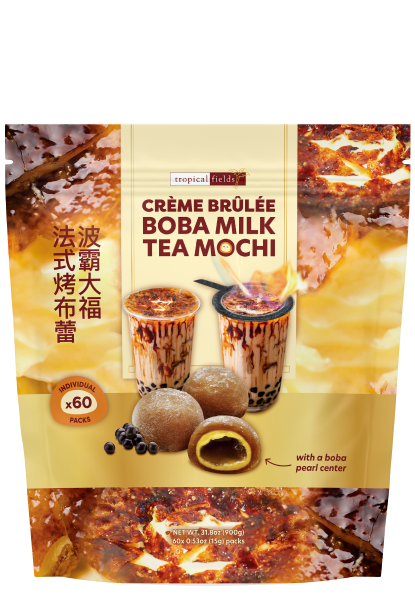 Tropical Fields Creme Brulee Boba Milk Tea Mochi