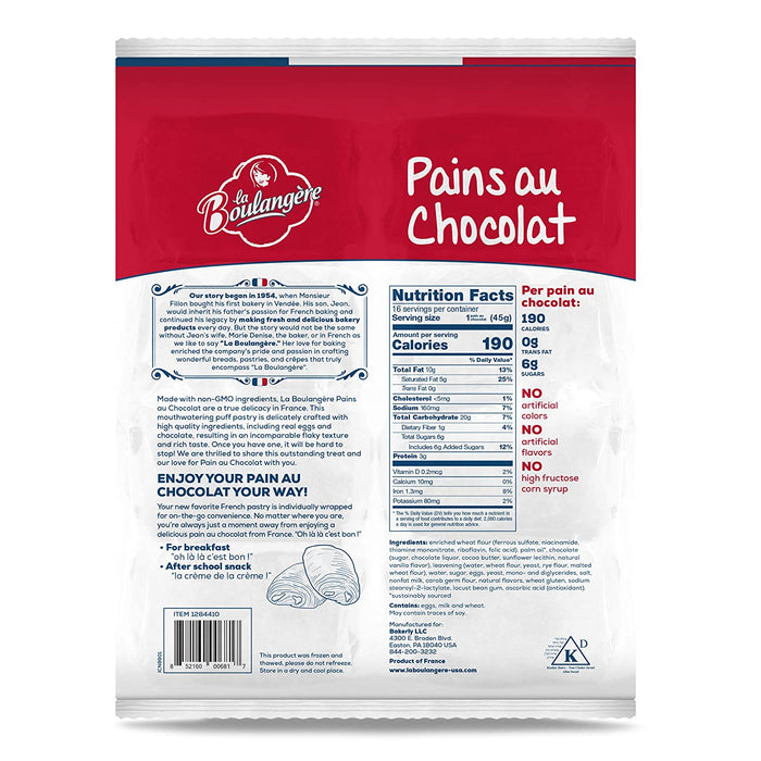 La Boulangere Pains au Chocolat Croissants, 16 ct