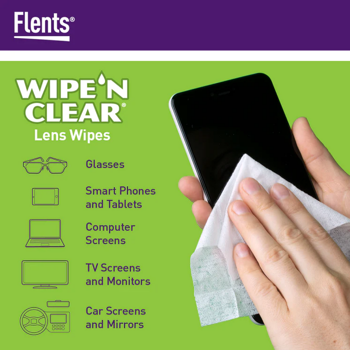 Flent's Wipe 'n Clear Lens Wipe, 225 Soft-Quilted Lens Wipes