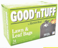 Good N' Tuff 39 Gallon Lawn & Leaf Trash Bag 34ct
