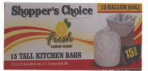 Shopper's Choice 13 Gallon Kitchen Bags 15ct.