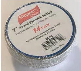 7" Round Foil Pan with Board Lid, 14 Pack