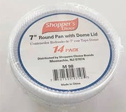 7" Round Foil Pan with Clear Dome Lid, 14 Pack