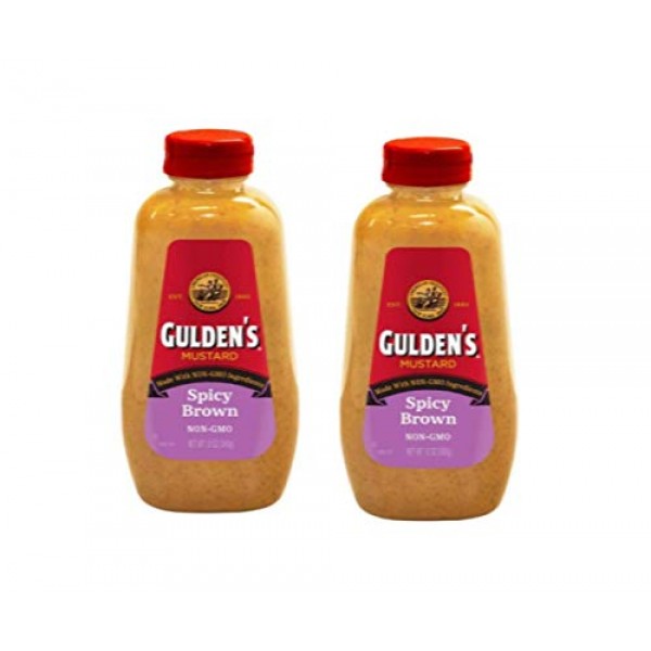 Guldens Mustard - Spicy Brown 24oz, Pack of 2