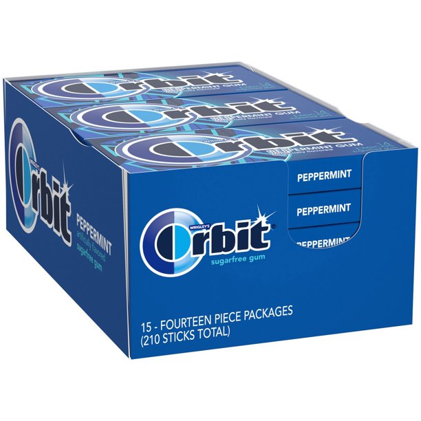 Orbit Peppermint Sugar-Free Gum (14 Count, 15 Pack)