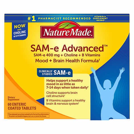 Nature Made 60 Tablets SAM-e Advanced 400 mg.