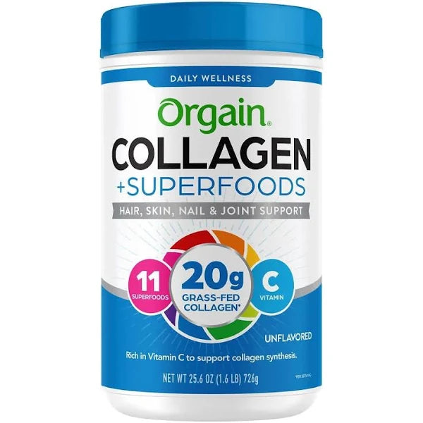 Orgain Collagen + Superfoods Unflavored, 1.6 lbs