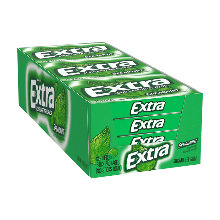 Extra Spearmint Sugar Free Chewing Gum 15ct - 12pk (180pc pk)